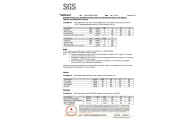 環(huán)保測試報(bào)告 ROHS+鹵素 CANEC25009106001
