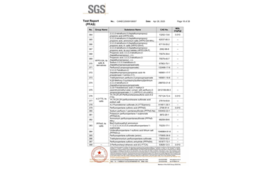 環(huán)保測試報告 PFAS CANEC25009106007